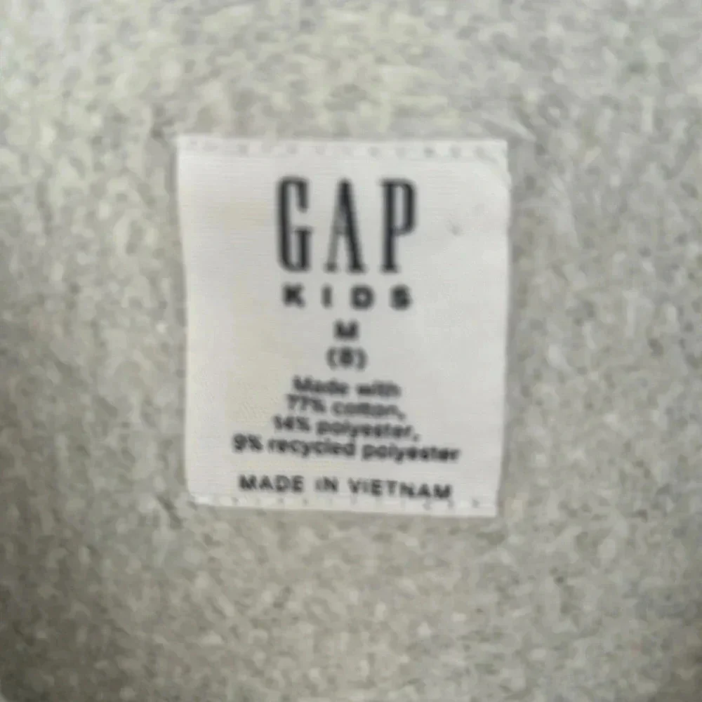 Gap kids gray hoodie sweatshirt size 8 medium pink lettering pullover